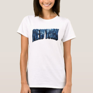 T-shirt Impression Navy NEW YORK Tendance