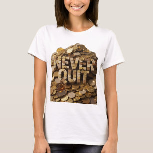 T-shirt Impression Or Bold NE JAMAIS ABANDONNER
