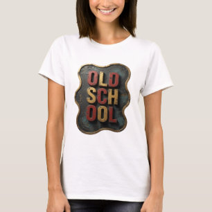 T-shirt Impression Or École Vieille en Or