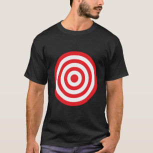 T-shirt Impression sur cible bullseye rouge devant derrièr