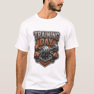 T-shirt Impression TRAINING DAY argent accrocheuse