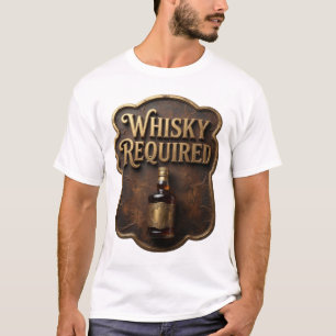 T-shirt Impression WHISKY OBLIGATOIRE en or gras