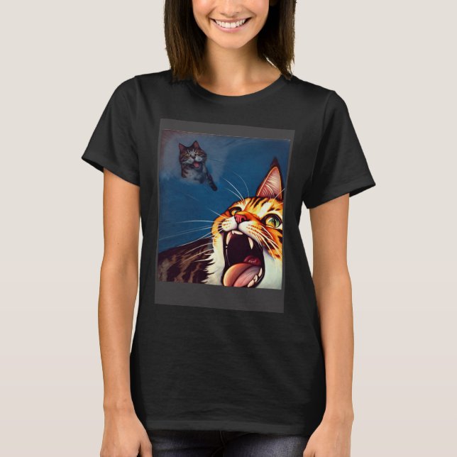 T-shirt Impressionistic  Cat Screaming Impressionism Cats (Devant)