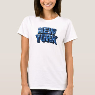 T-shirt Impressionnant Bleu NEW YORK Imprimé