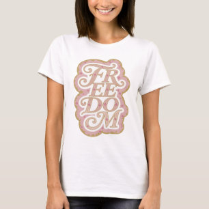 T-shirt Impressionnant or en relief « LIBERTÉ »
