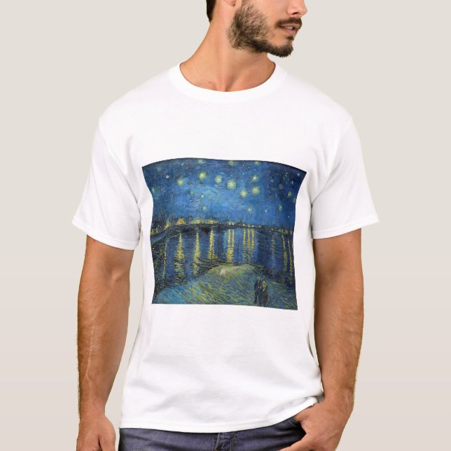 T-shirt Impressionnisme Vincent Van Gogh Starry Starry Nui (Devant)