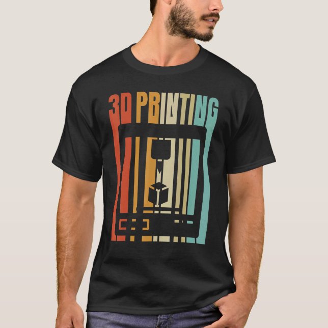 T-shirt Imprimante 3d rétro (Devant)