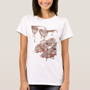 T-shirt Imprimé argenté ROCK GLAMOUR en rose doré