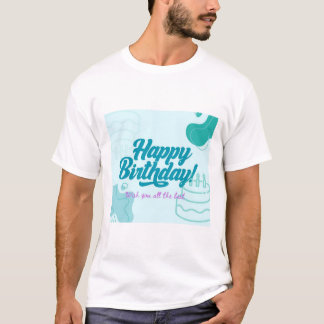 t-shirt imprimé d'anniversaire heureux