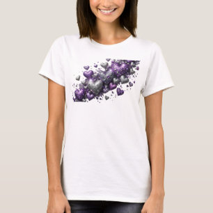 T-shirt Imprimé d'art abstrait violet chic