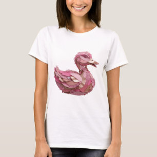 T-shirt Imprimé GLAMOUR PINK SWAN Argenté frappant