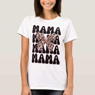 T-shirt Imprimé Léopard Maman Coquette Nœud Guépard Tendan