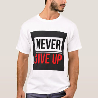 T-Shirt Imprimé Texte Ne Jamais Abandonner