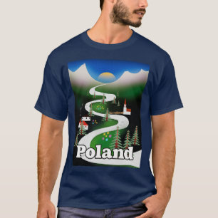 T-shirt imprimé voyage de style vintage polonais