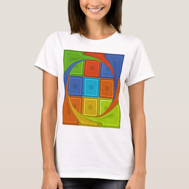 T-shirt Imprimer À damiers (Devant)