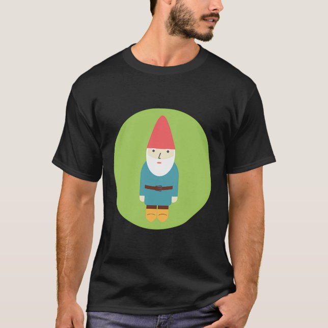 T-shirt Imprimer Gnome Jardin Rétro (Devant)