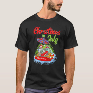 T-shirt In July Santa Summer Beach Vacation Christmas