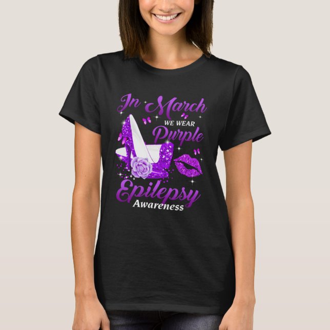 T-shirt In March We Wear Purple High Heel Epilepsy awarene (Devant)