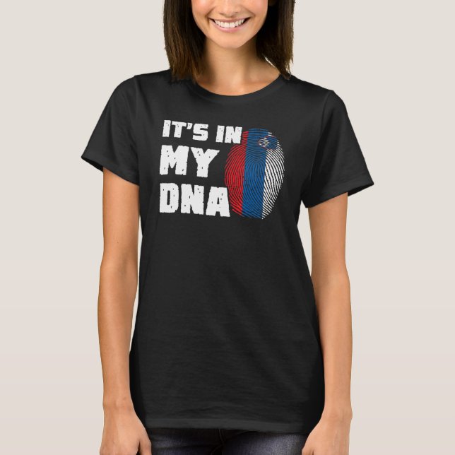 T-shirt In My DNA Slovenia Flag Doigts Men Women (Devant)