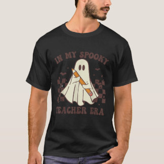 T-shirt In My Spooky Teacher Era Groovy Hippie Retro Ghost