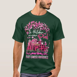 T-shirt In October We Wear Pink Ribbon Truck Leopard Breas