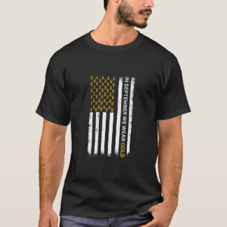 T-shirt In September We Wear Gold Childhood Cancer Awarene