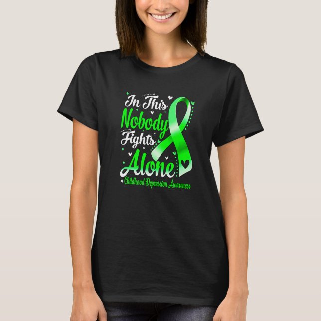 T-shirt In This Family Nobody Fight Alone Childhood Depres (Devant)