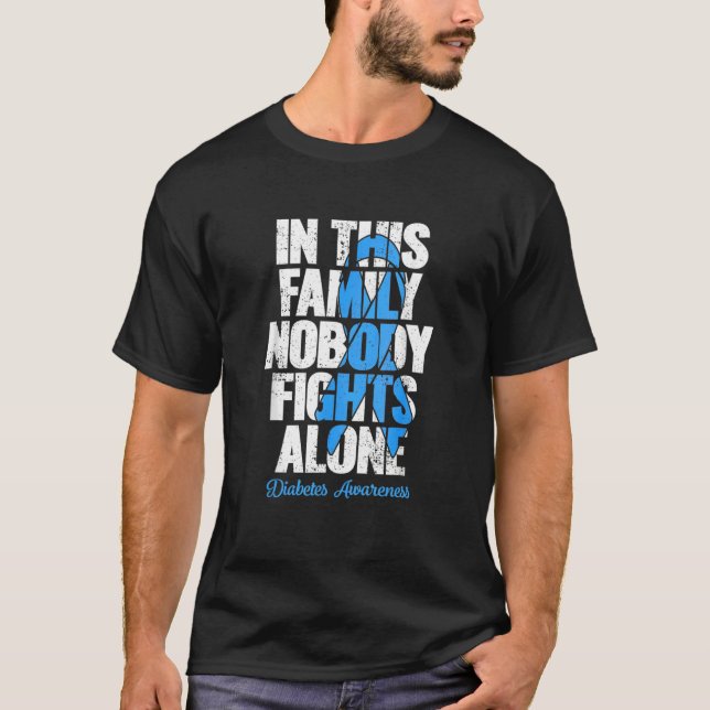 T-shirt In This Family Nobody Fights Alone Diabetes Awaren (Devant)