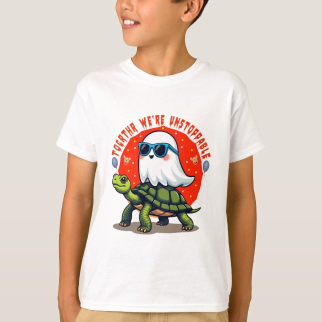 T-shirt Inarrêtable Fantôme et Tortue Aventure Design (Devant)