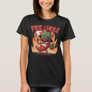 T-shirt Incendie dans le trou épicé chili poivre Drôle Nou