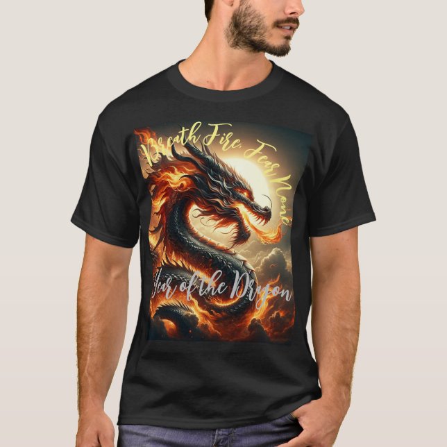 T-shirt Incendie de souffle, peur Aucun Chinois Année du D (Devant)