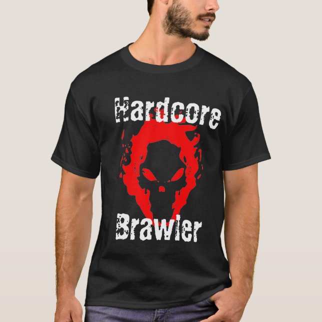 T-shirt inconditionnel de noir de bagarreur (Devant)