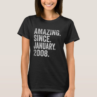 T-shirt Incroyable depuis janvier 2008 15 ans 15e naissanc