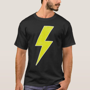 T-shirt Incroyable Jaune et Blanc Éclair en détresse Rétro