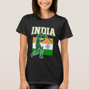 T-shirt Inde Cricket avec Drapeau Indien cadeau