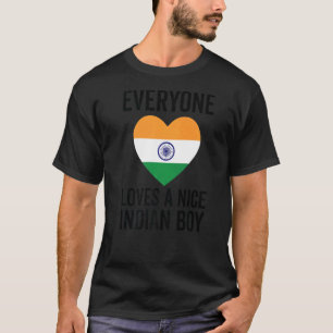 T-shirt Inde Drapeau Tout Le Monde Aime Un Beau Garçon Ind
