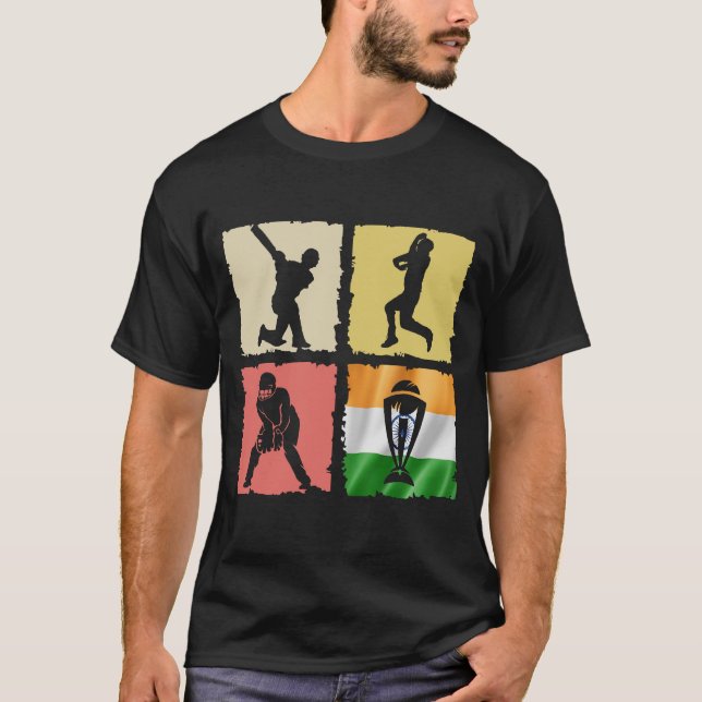 T-shirt Inde - Inde Cricket - Soutien Inde Cricket pour (Devant)