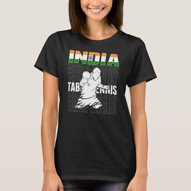 T-shirt Inde Tennis de table soutien Inde Ping Pong (Devant)