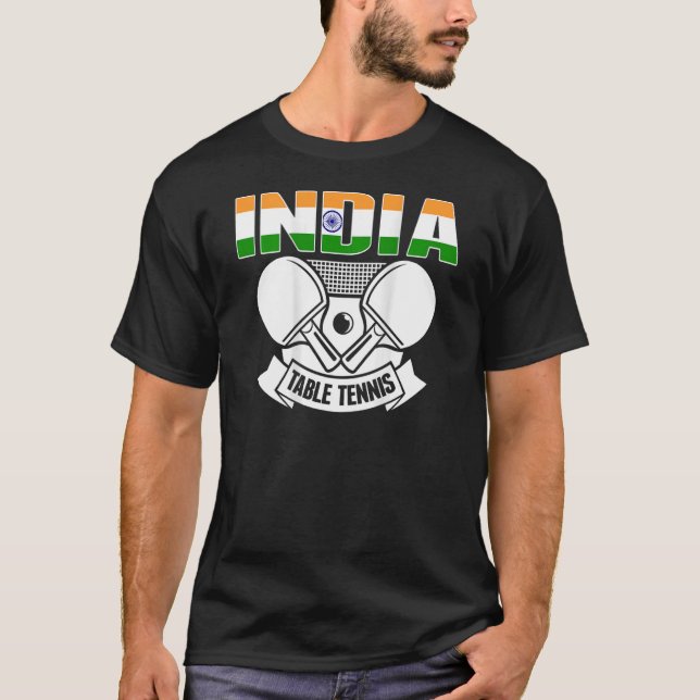 T-shirt Inde Tennis de table soutien Inde Ping Pong (Devant)