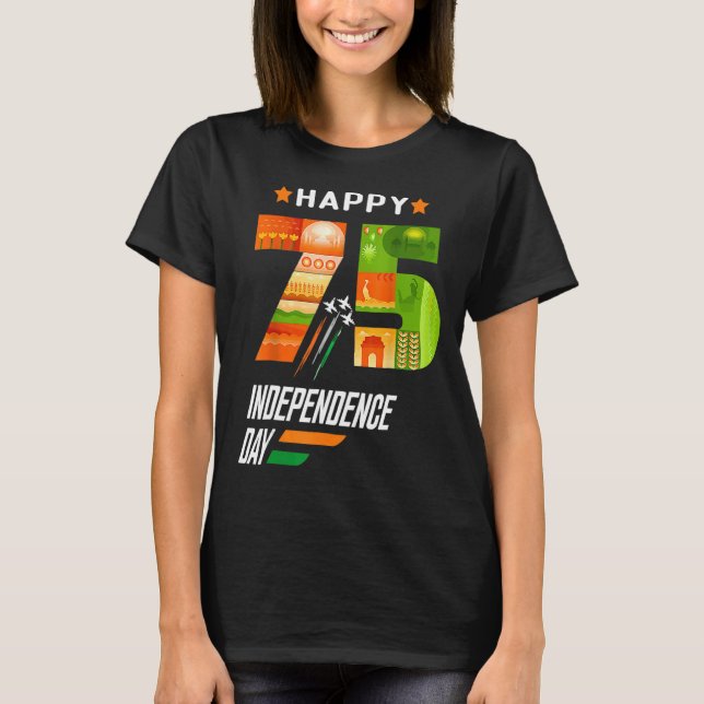 T-shirt India 75th Independence Day India Independence Day (Devant)