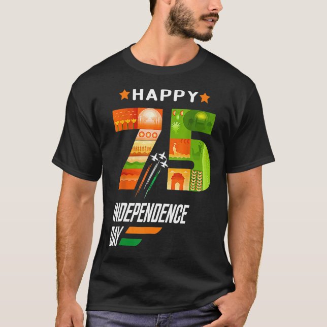 T-shirt India 75th Independence Day India Independence Day (Devant)