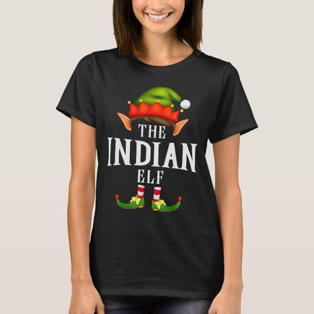 T-shirt Indian Elf Group Funny Christmas Pajama Party  (Devant)