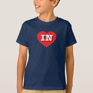 T-shirt Indiana Red Heart - I love IN
