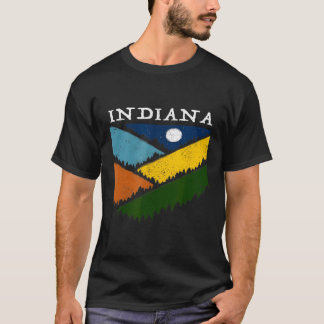 T-shirt Indiana Souvenir Randonnées Montagnes Ciel de nuit