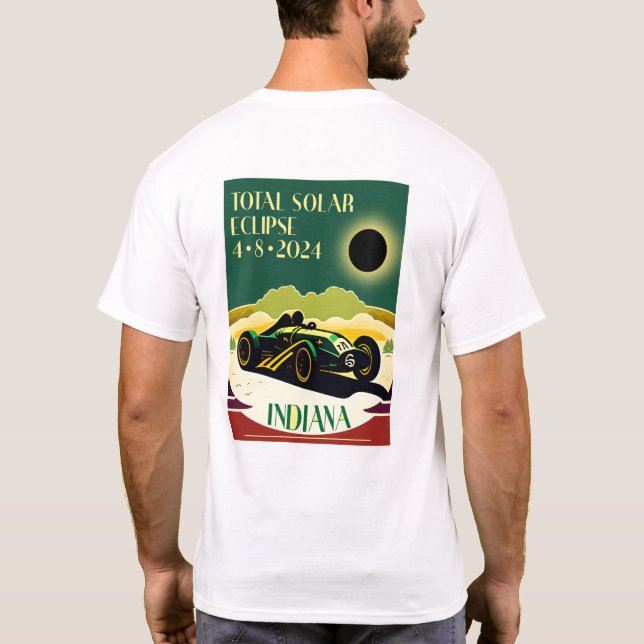 T-shirt Indiana Travel Poster Eclipse à deux côtés (Dos)
