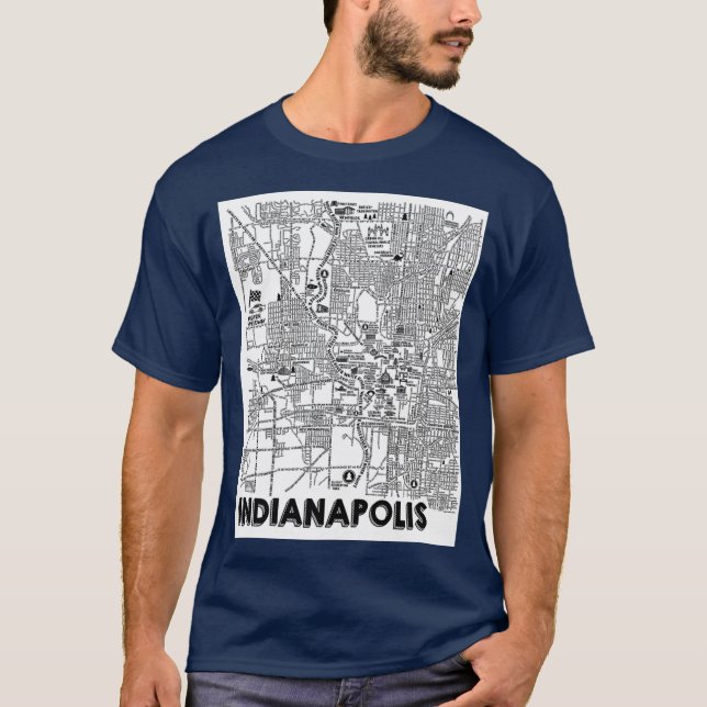 T-shirt Indianapolis Street Map (Devant)