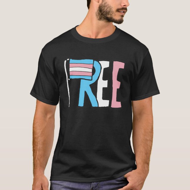 T-shirt Indicateur de droits de trans libres (Devant)