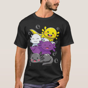 T-shirt Indicateur de fierté non binaire Axolotl LGBTQ non