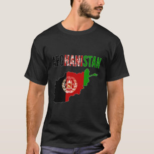 T-shirt Indicateur de la carte de pays Afghanistan