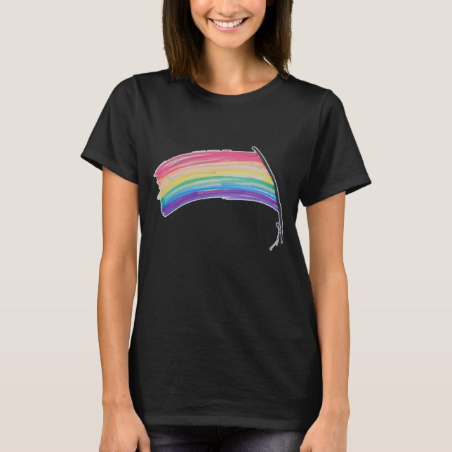 T-shirt Indicateur de la fierté arc-en-ciel (Devant)